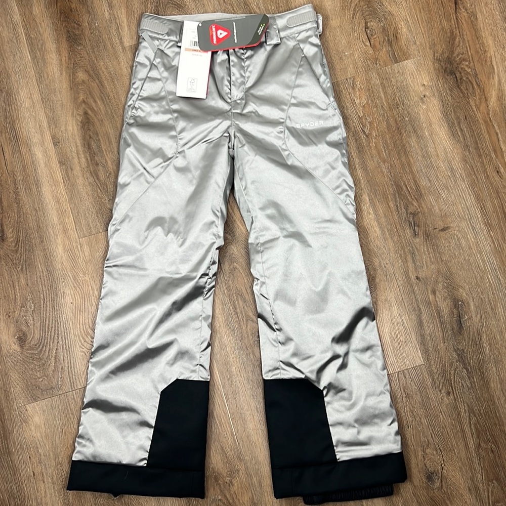 Girls Spyder snowpants - silver - size 10